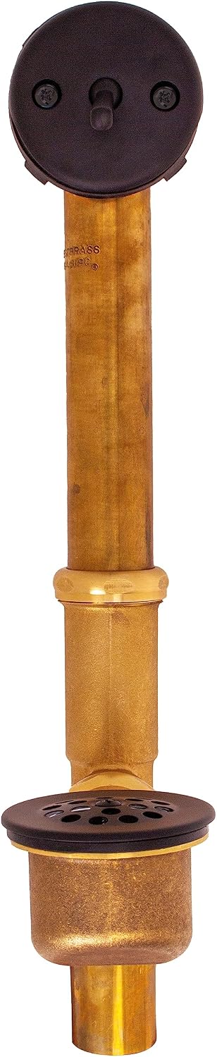 Westbrass A323-12 14' Bath Waste & Overflow Assembly with Trip Lever and Beehive Strainer Grid Drain, Oil Rubbed Bronze