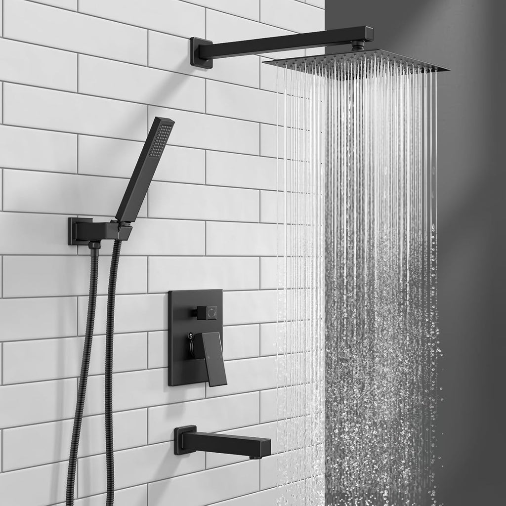 Lava Odoro 3-Setting Shower and Tub Faucet Set and Bathroom Faucet, Matte Black