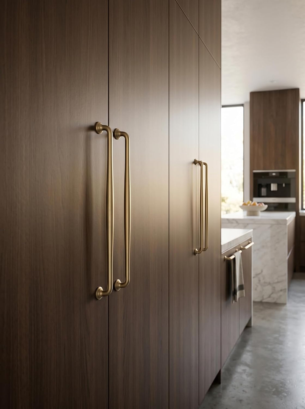 Goo-Ki Champagne Bronze Cabinet Pulls 12-5/8 in Hole Centers, 6 Pack, Zinc Alloy, Transitional Drawer Spindle Handles for Kitchen, Dresser, Vanity, Bathroom