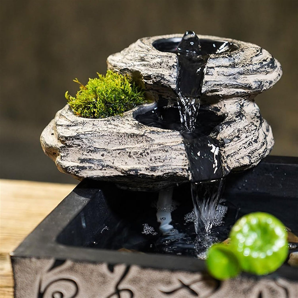 GLigeT Tabletop Fountain Desktop Running Water Ornaments Living Room Office Zen Decorative Recycled Water Landscape Small Fountains Water Fountain Decor