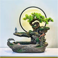 Indoor Tabletop Water Fountain Indoor Waterfalls Fountains Decorative Tabletop Fountain with LED Light Artificial Bonsai Tree Design Best Home Gifts for Parents or Friends Home Decor(Large)