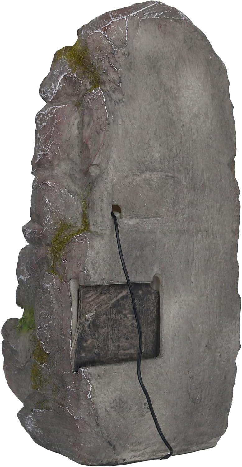 Our Lady of Guadalupe Religious Stone-Look Finish Tabletop Water Pump Fountain 17' with Led, Indoor, Virgen De Guadalupe Fuente con Bomba de Agua