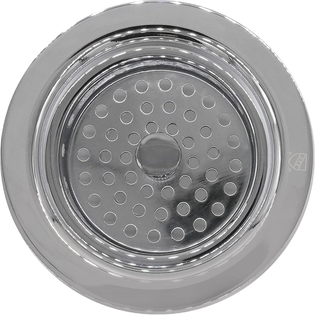 Westbrass CO2165S-26 COMBO PACK 3-1/2' Post Style Large Kitchen Sink Basket Strainer and Waste Disposal Drain Flange with Basket Strainer, Polished Chrome