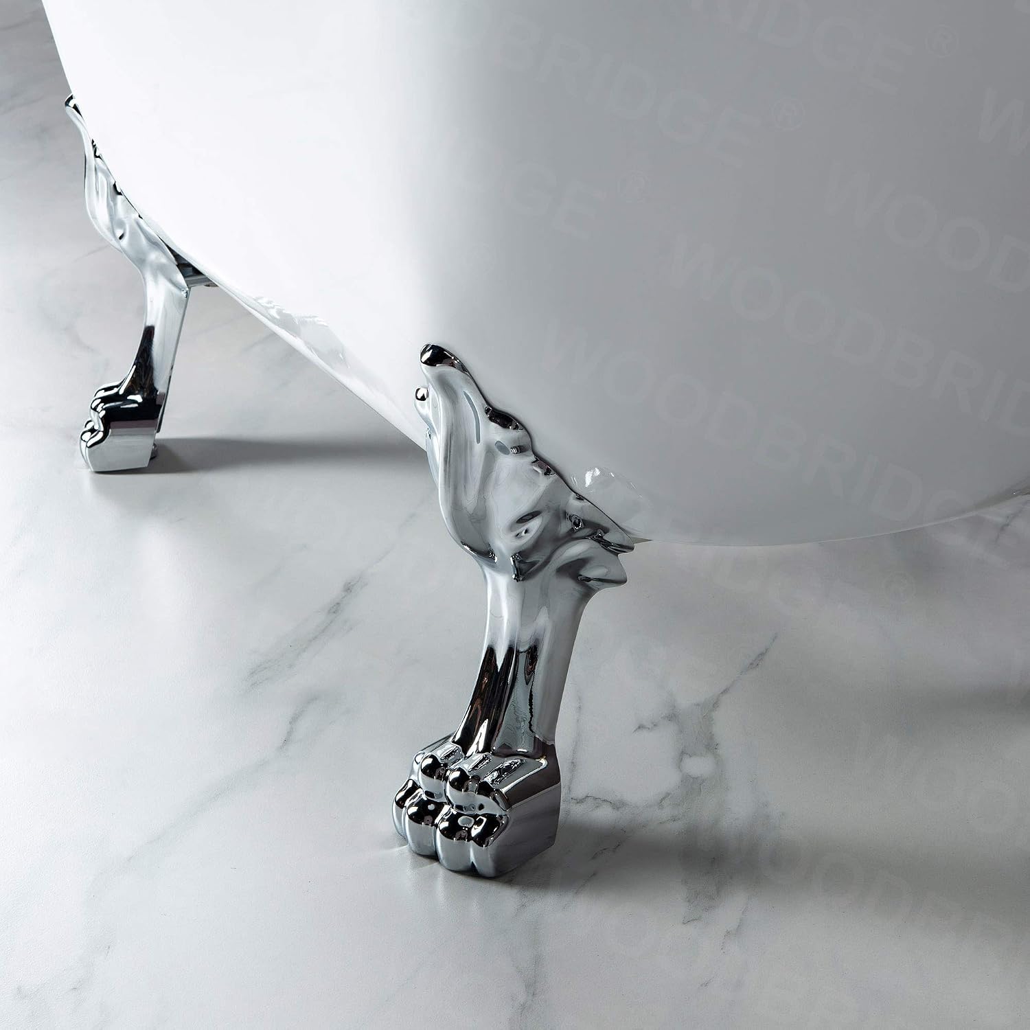 WOODBRIDGE BTA1842-C-Feet+C-Drain Bathtub, Chrome