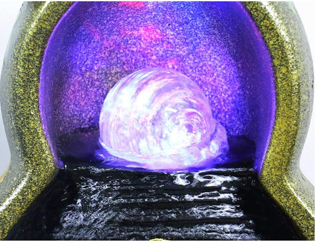 YYDS Tabletop Water Fountains Creative Gourd Water Tabletop Fountain with LED Lights - Falls Indoor Waterfall Feature - Calming and Relaxing Water Sound - Small Indoor Fountain (Color : Natural)