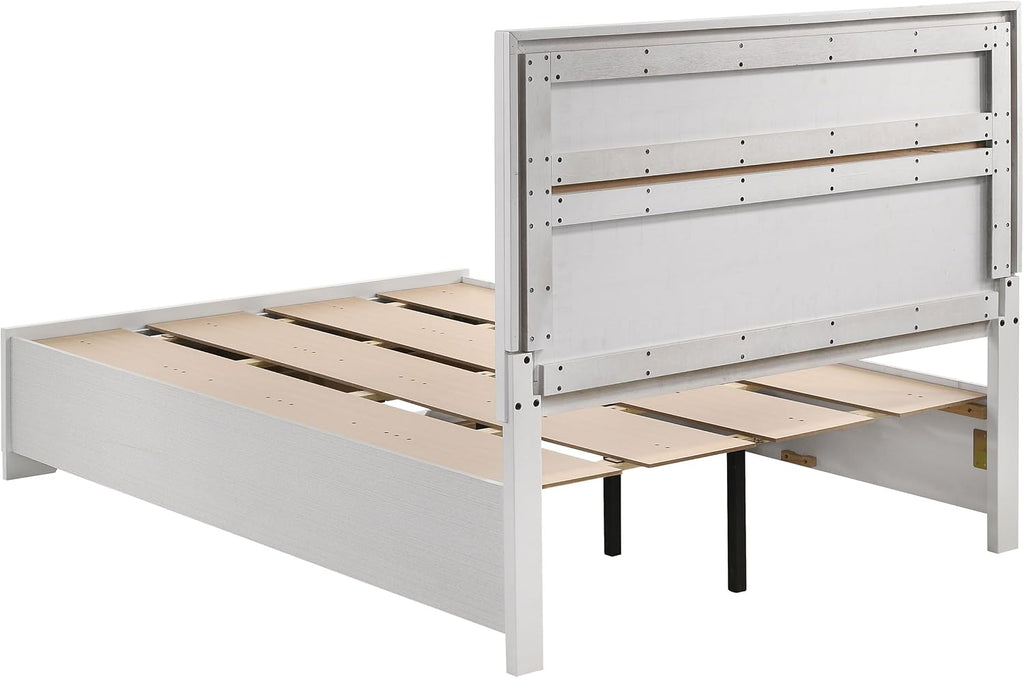 Coaster Home Furnishings Miranda Contemporary 5-Piece Bedroom Set Full Size Storage Panel Bed Frame 50-inch Headboard White 205111F-S5