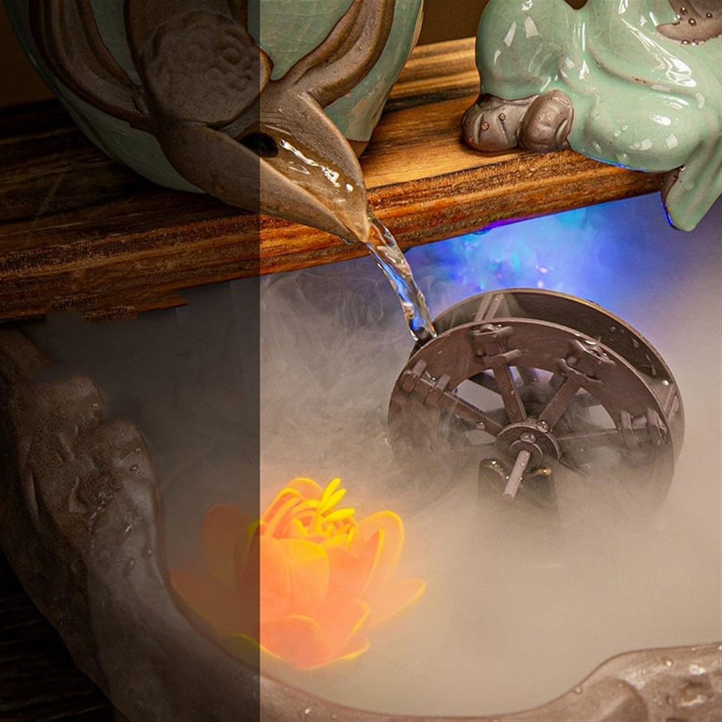 GLigeT Tabletop Fountain Water Ornaments Attract Wealth Home Office Desktop Fountain Small Fish Tank Decoration Business Housewarming Gift Water Fountain Decor