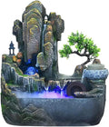 HIHELO Desktop Fountain Tabletop Fountain with Cascading Rock Waterfall and Rockery Stream Indoor Waterfall Function with Automatic Pump for Home Office Water Fountain Outdoor (Size : Large)