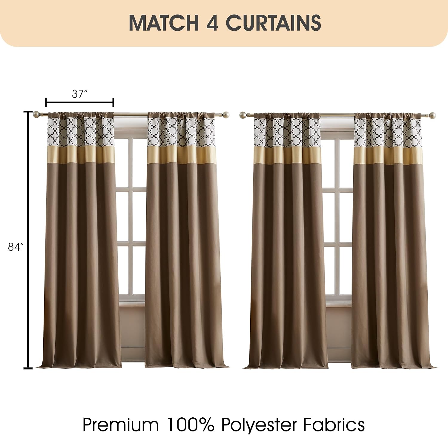 LANCO MODERN LIFESTYLE California King Comforter Set, Brown Bedding Set, Jacquard Woven with Geometry, 16 Pieces Room in a Bag, Sheets, Bedskirt, Pillow Shams and Cases, Decor Pillows and Curtains