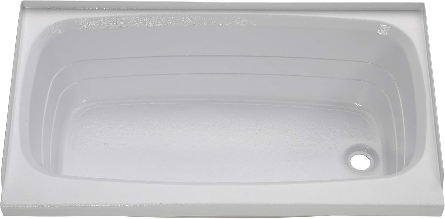 Lippert Replacement 24' x 40' White Bathtub with Right Drain, Scratch-Resistant ABS Acrylic for RVs, Travel Trailers, 5th Wheels, Motorhomes - W2440RHSPK