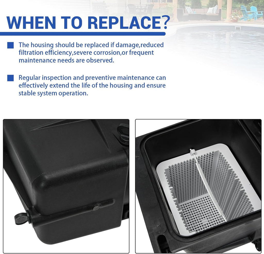 SPX1620AA Pump Strainer Housing 2-Inch by 2-Inch Compatible with Hayward Super Pump SP1600X SP2600X Series w/Seal Plate, Mounting Plate SPX1600F5 SPX2600E5, Strainer Basket and Seal Kit