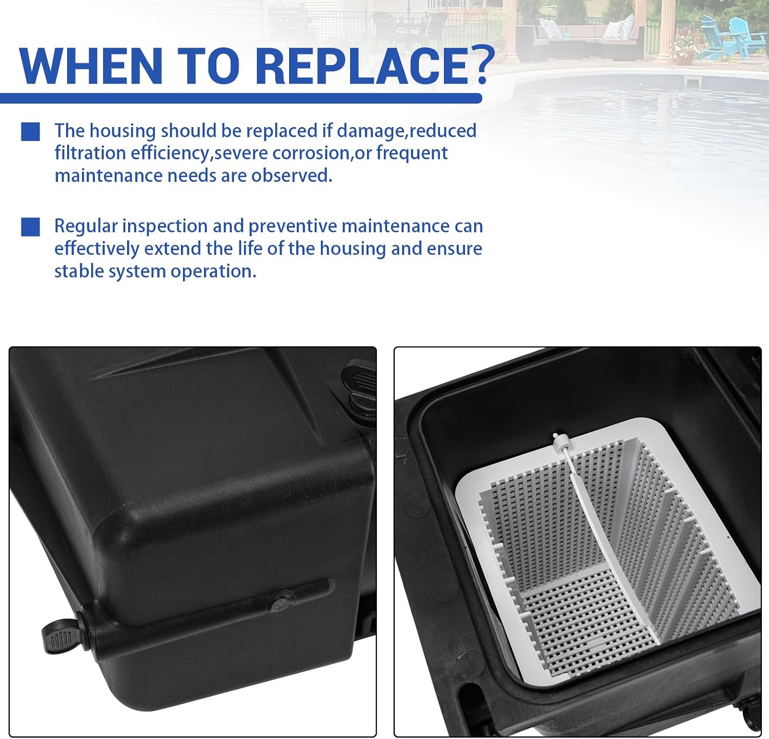 SPX1620AA Pump Strainer Housing 2-Inch by 2-Inch Compatible with Hayward Super Pump SP1600X SP2600X Series w/Seal Plate, Mounting Plate SPX1600F5 SPX2600E5, Strainer Basket and Seal Kit