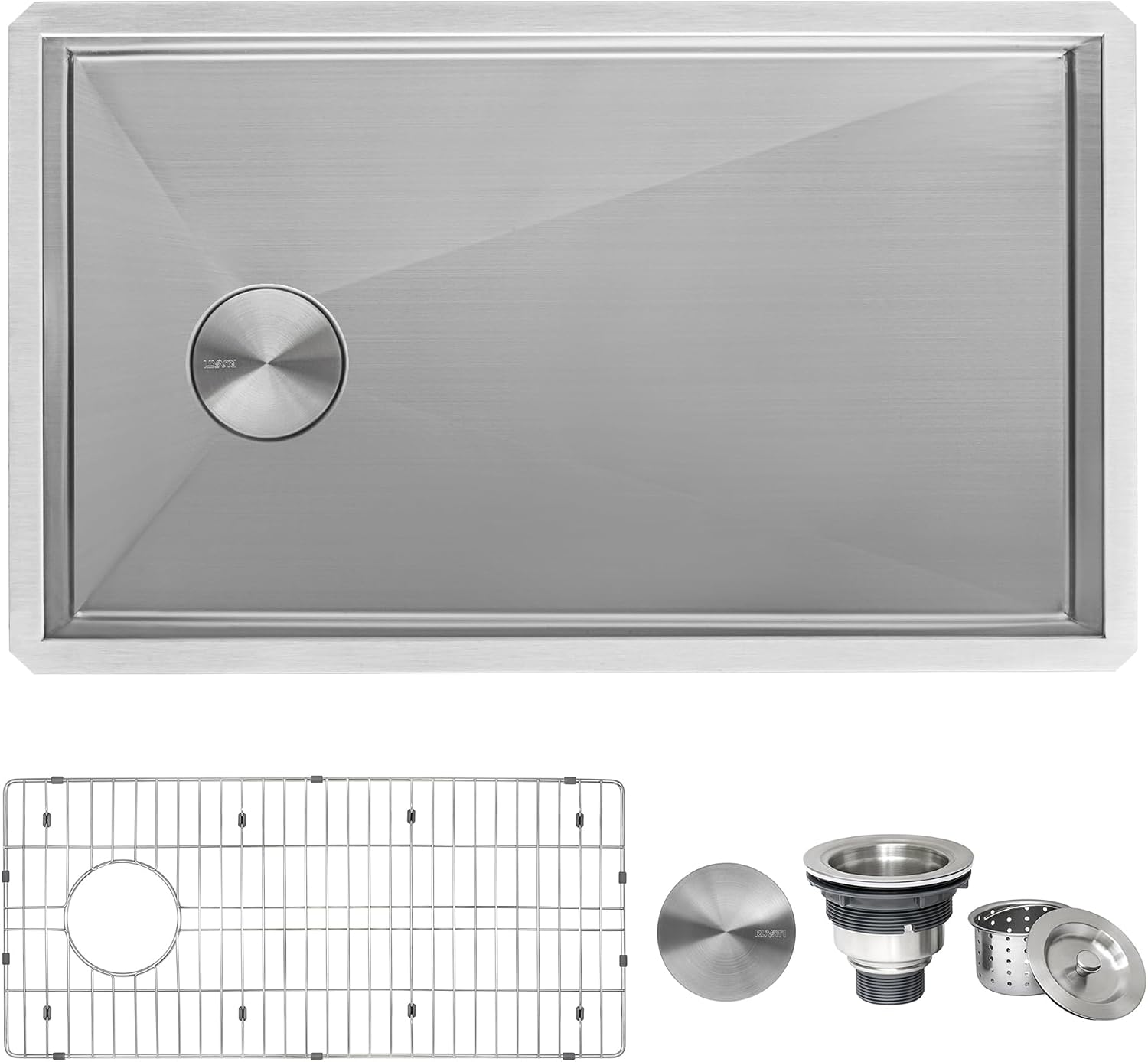 Ruvati 36-inch Slope Bottom Offset Drain Reversible Kitchen Sink Undermount 16 Gauge Stainless Steel - RVH7497