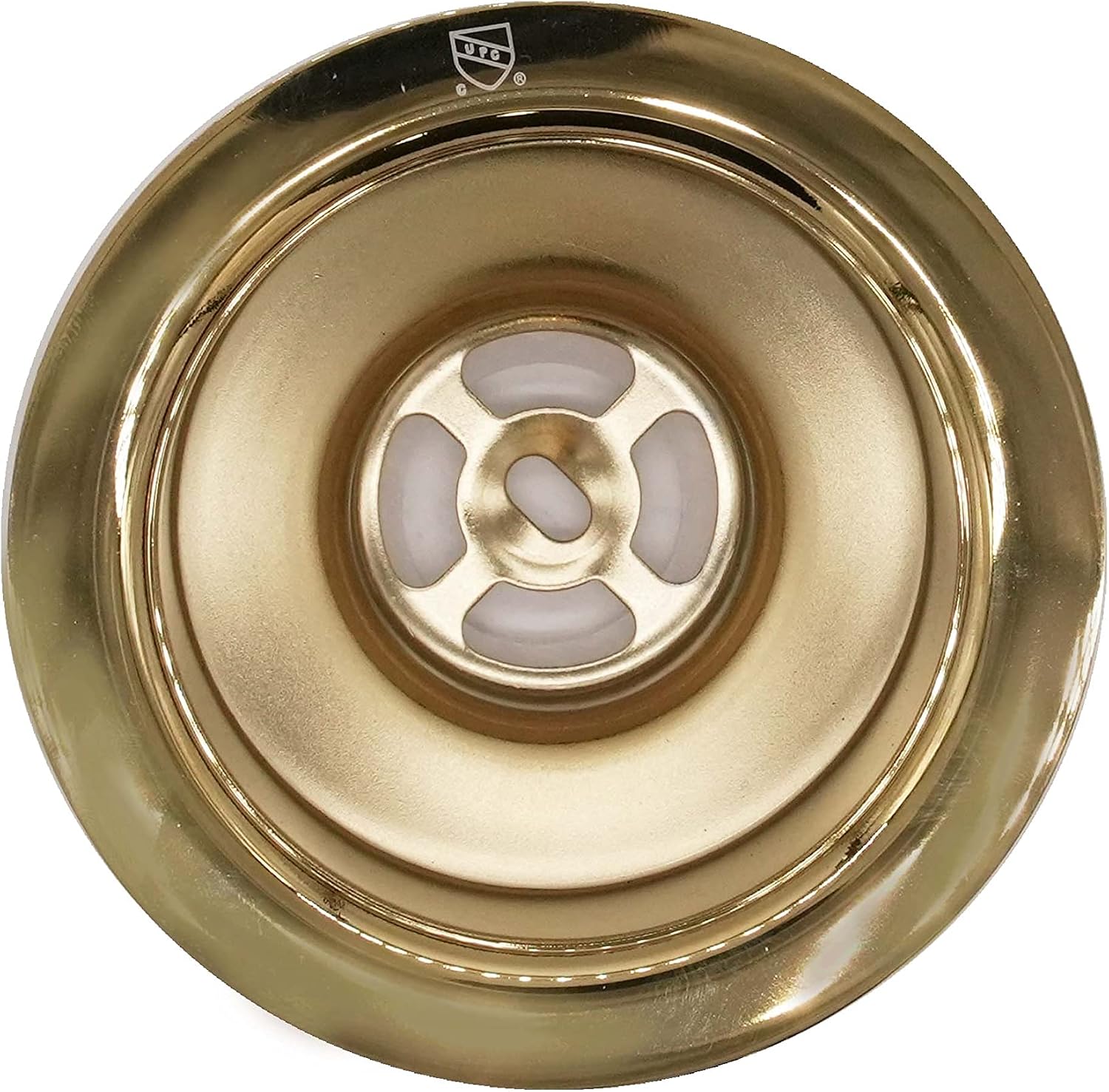 Westbrass CO2165S-01 COMBO PACK 3-1/2' Post Style Large Kitchen Sink Basket Strainer and Waste Disposal Drain Flange with Basket Strainer, Polished Brass