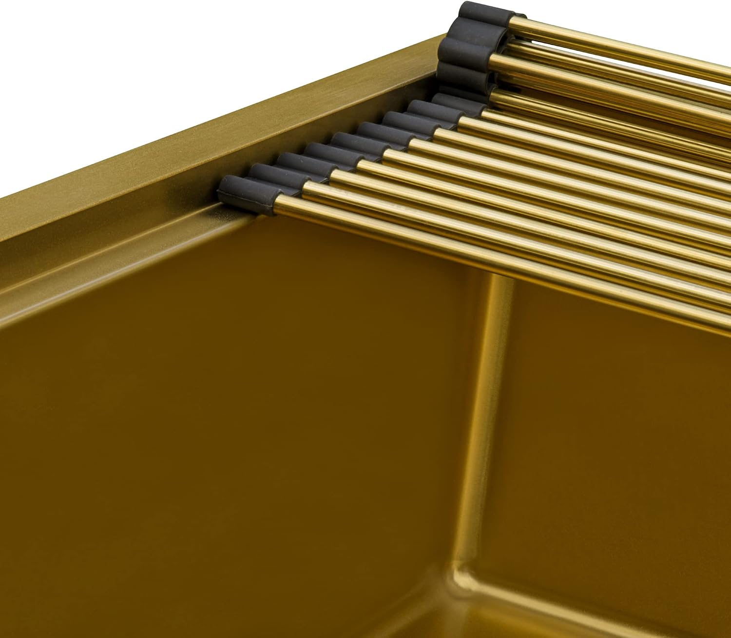 Ruvati 30-inch Polished Brass Matte Gold Workstation Undermount Kitchen Sink Single Bowl - RVH6530GG