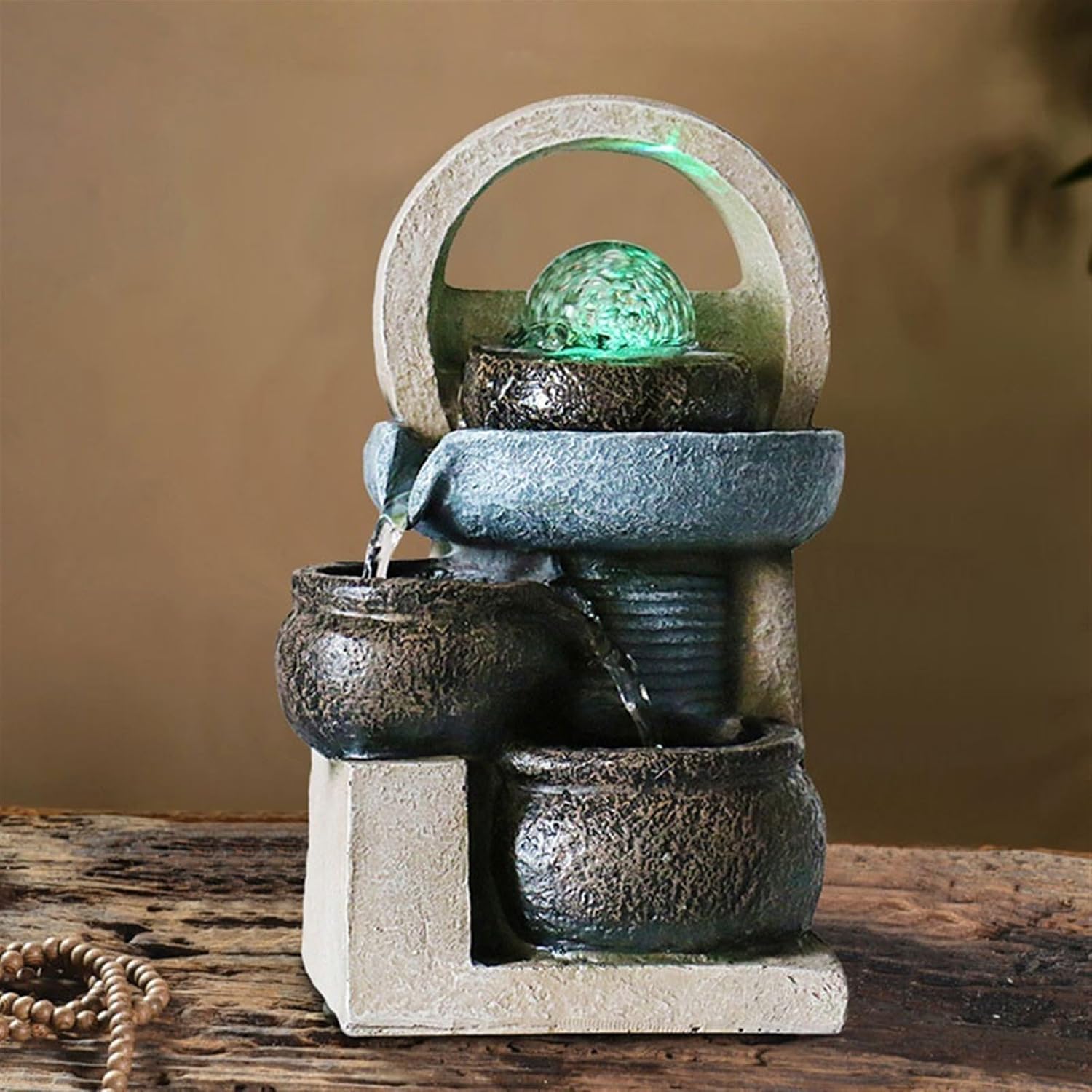 GLigeT Tabletop Fountain Simple Desktop Ornaments Opening Housewarming Running Water Fountain Furnishings to Improve Feng Shui Decorative Ornaments Water Fountain Decor