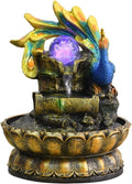 HIHELO Tabletop Fountain Tabletop Fountain Peacock Chinese Home Feng Shui Ball Fountain Dining Table Office Desktop Flowing Water Feng Shui Ornament Indoor Fountain