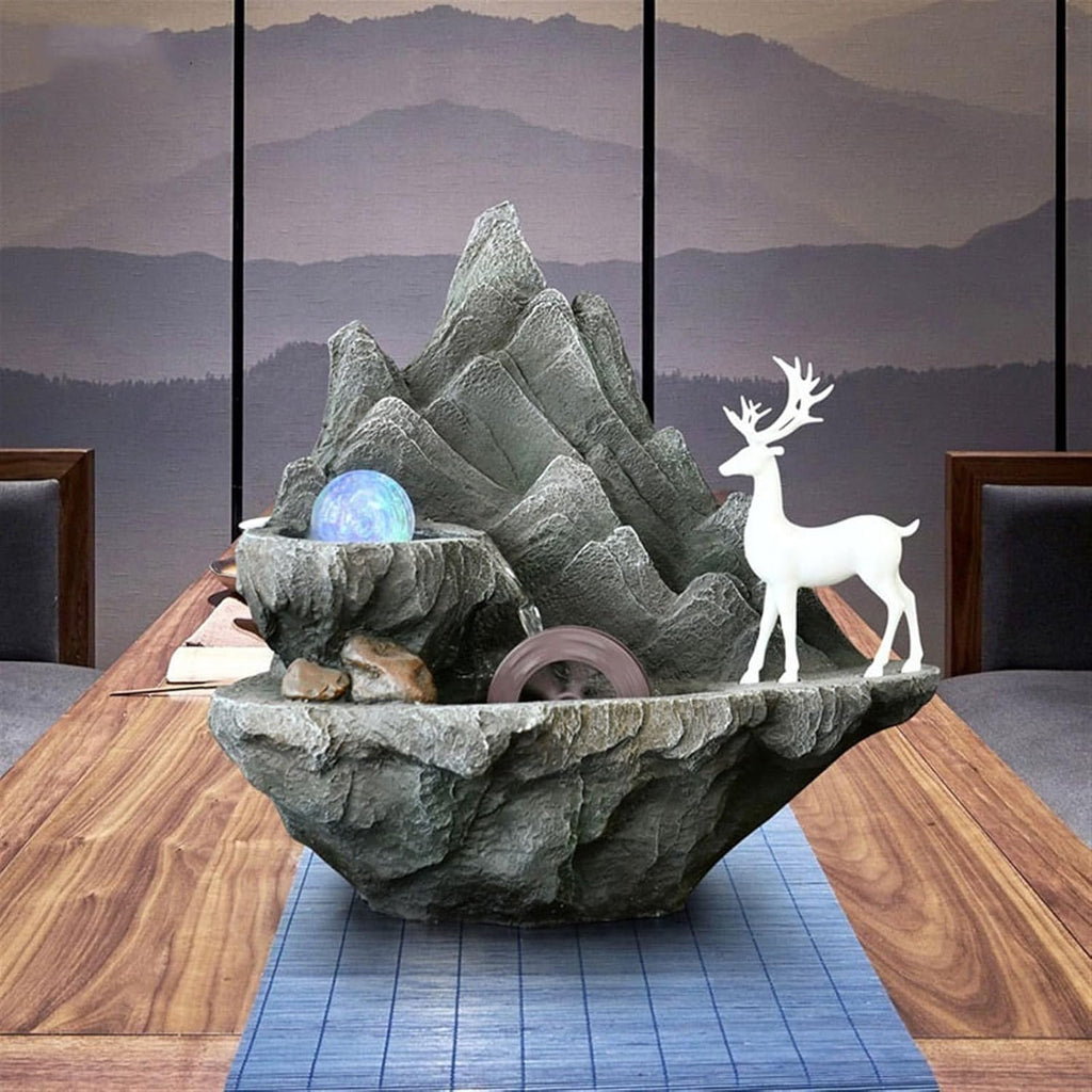 GLigeT Tabletop Fountain Desktop Wigwam Flowing Water Ornaments Fortune Cycle Feng Shui Ball Home Living Room Fountain Office Ornaments Water Fountain Decor
