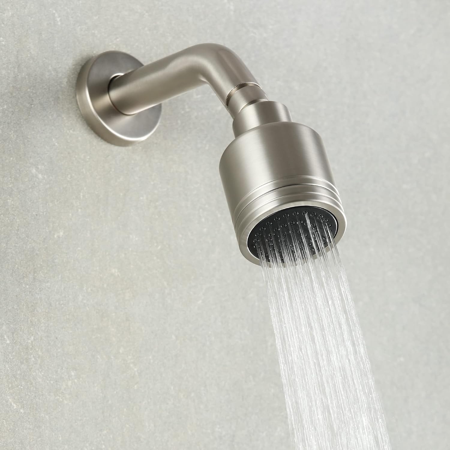 Wall Mounted Shower Faucet Set, Shower Fixtures Shower Mixer, Single Function Shower Trim Kit Pressure Balancing Shower System with Single Spray Detachable Clean Shower Head,Brushed