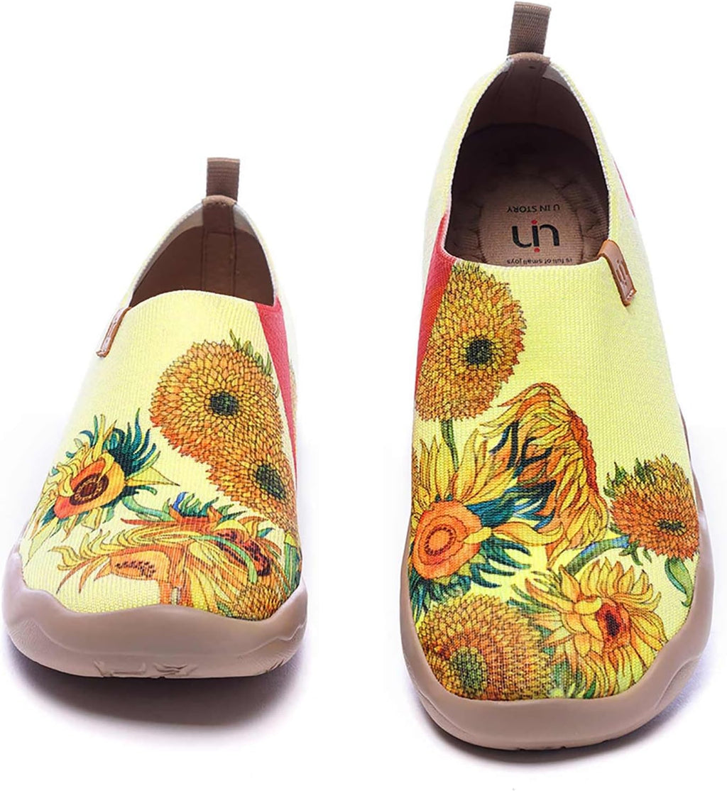 UIN Women's Casual Loafers Travel Painted Walking Slip On Lightweight Comfortable Canvas Fashion Sneakers