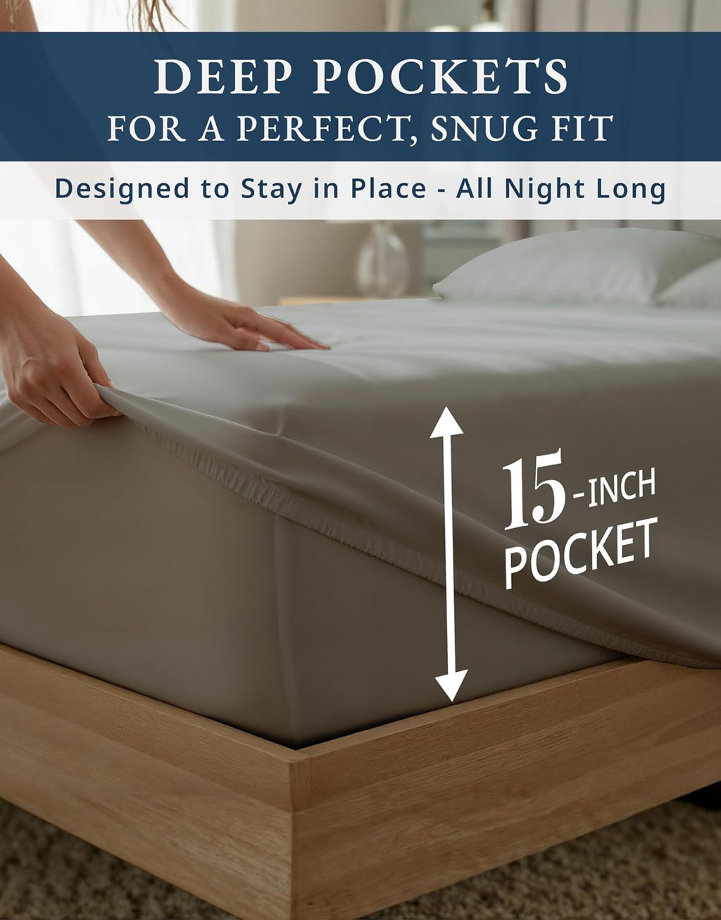 100% Egyptian Cotton Sheets Queen Size Bed Set – 1000 Thread Count Cooling & Breathable Sateen Queen Sheets Set, Authentic Long-Staple Cotton for Lasting Softness, Snug Fit 15' Deep Pocket - Charcoal