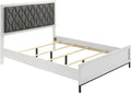 Coaster Home Furnishings Sonora Contemporary 4-Piece Bedroom Set Leatherette Upholstered Queen Size Panel Bed Frame 54-inch Headboard White 224861Q-S4