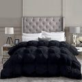 Pinch Pleated Black 5 Piece Soft 500 GSM California Queen Size Comforter Set (Comforter + 4 Pillowcases) 1000 Series Egyptian Cotton Comforter Set
