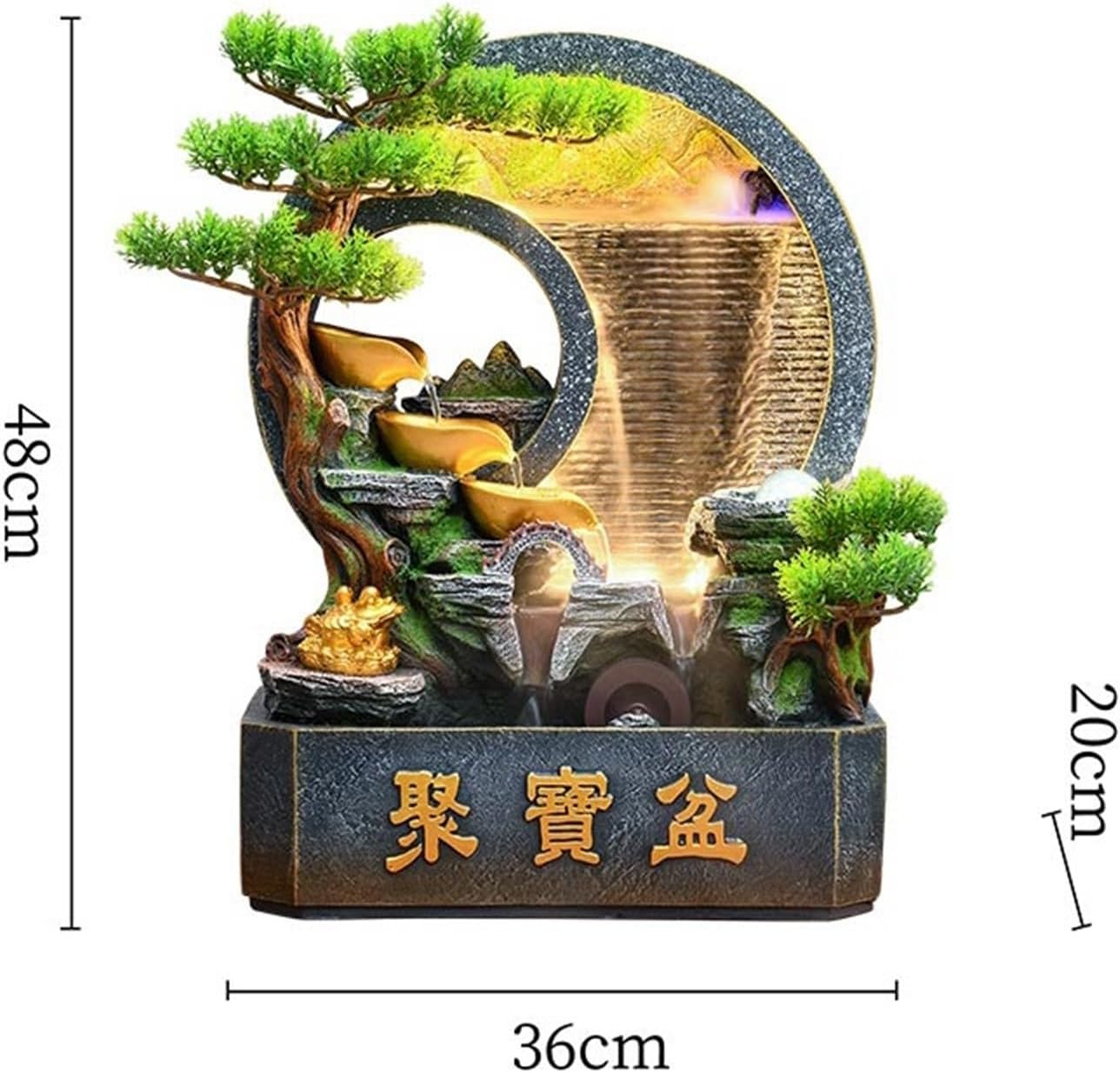 Tabletop Chinese Rockery Curtain Wall Water Ornaments Tabletop Fountain for Home Office Decoration Decor