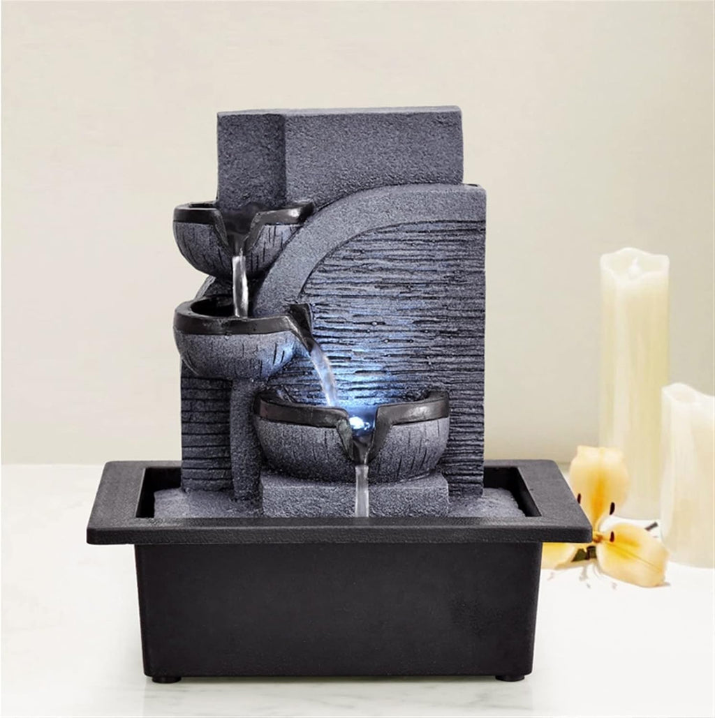 HIHELO Tabletop Fountain Simple Office Circulating Water Ornament Desktop Ornament Lucky Fountain Living Room Desktop Fountain Indoor Fountain