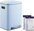 happimess HPM1005H Marco Rectangular 10.6-Gallon Double Bucket Trash Can with Soft-Close Lid, Tide Pool Blue, Fingerprint Resistant, Modern, Minimalistic for Home, Kitchen, Office, Bedroom, Bathroom