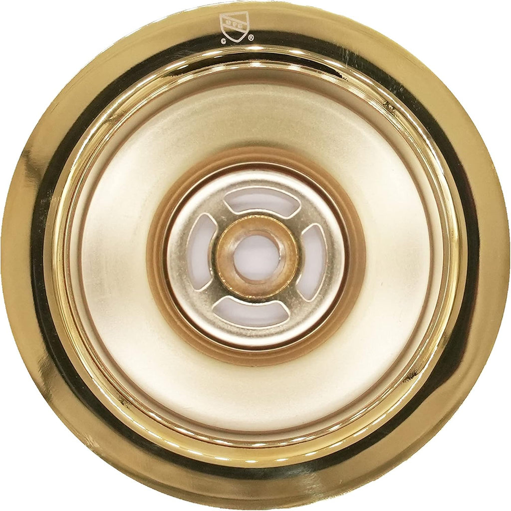 Westbrass CO2195S-01 Combo Pack 3-1/2' Wing Nut Twist Style Large Kitchen Sink Basket Strainer and Extra-Deep Collar Kitchen Sink Waste Disposal Flange with Strainer Stopper, Polished Brass