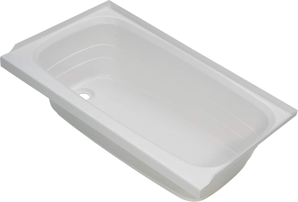 Lippert Replacement 24' x 40' White Bathtub with Left Drain, Scratch-Resistant ABS Acrylic for RVs, Travel Trailers, 5th Wheels, Motorhomes - W2440LHSPK
