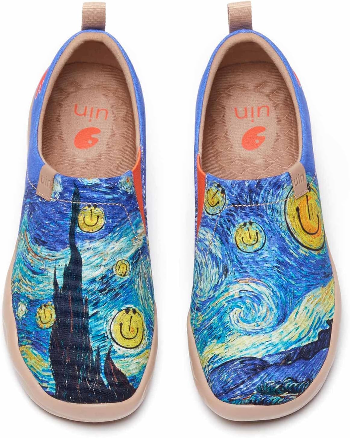 UIN Women's Casual Loafers Travel Painted Walking Slip On Lightweight Comfortable Canvas Fashion Sneakers