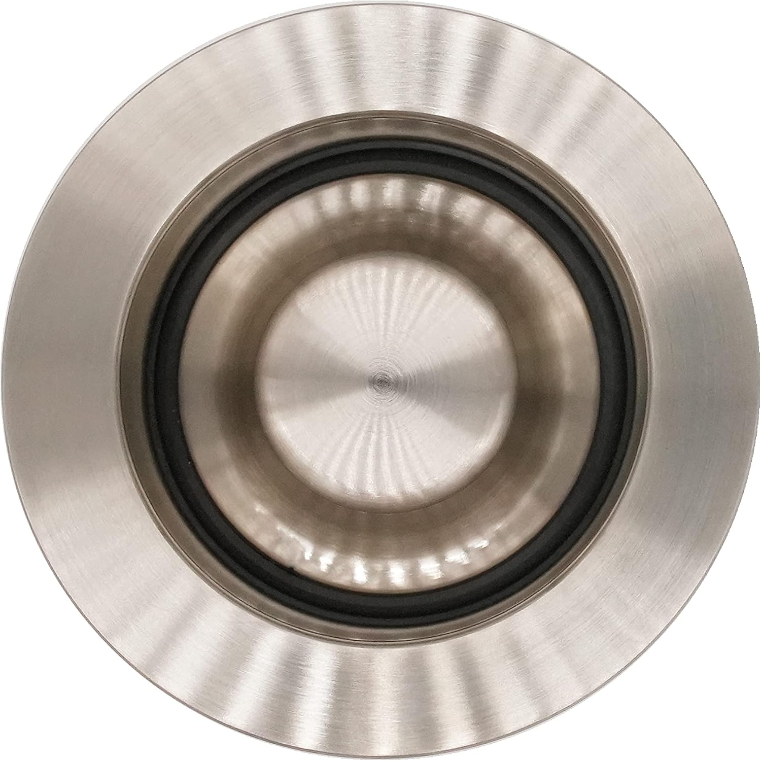 Westbrass CO2175-07 Combo Pack 3-1/2' Wing Nut Twist Style Large Kitchen Sink Basket Strainer and Waste Disposal Drain Flange with Stopper, Satin Nickel