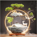 HIHELO Desktop Fountain Tabletop Fountain Ceramic Lucky Flowing Water Ornament Desktop Circulation Fountain Office Desktop Decoration Water Fountain Outdoor (Color : C)