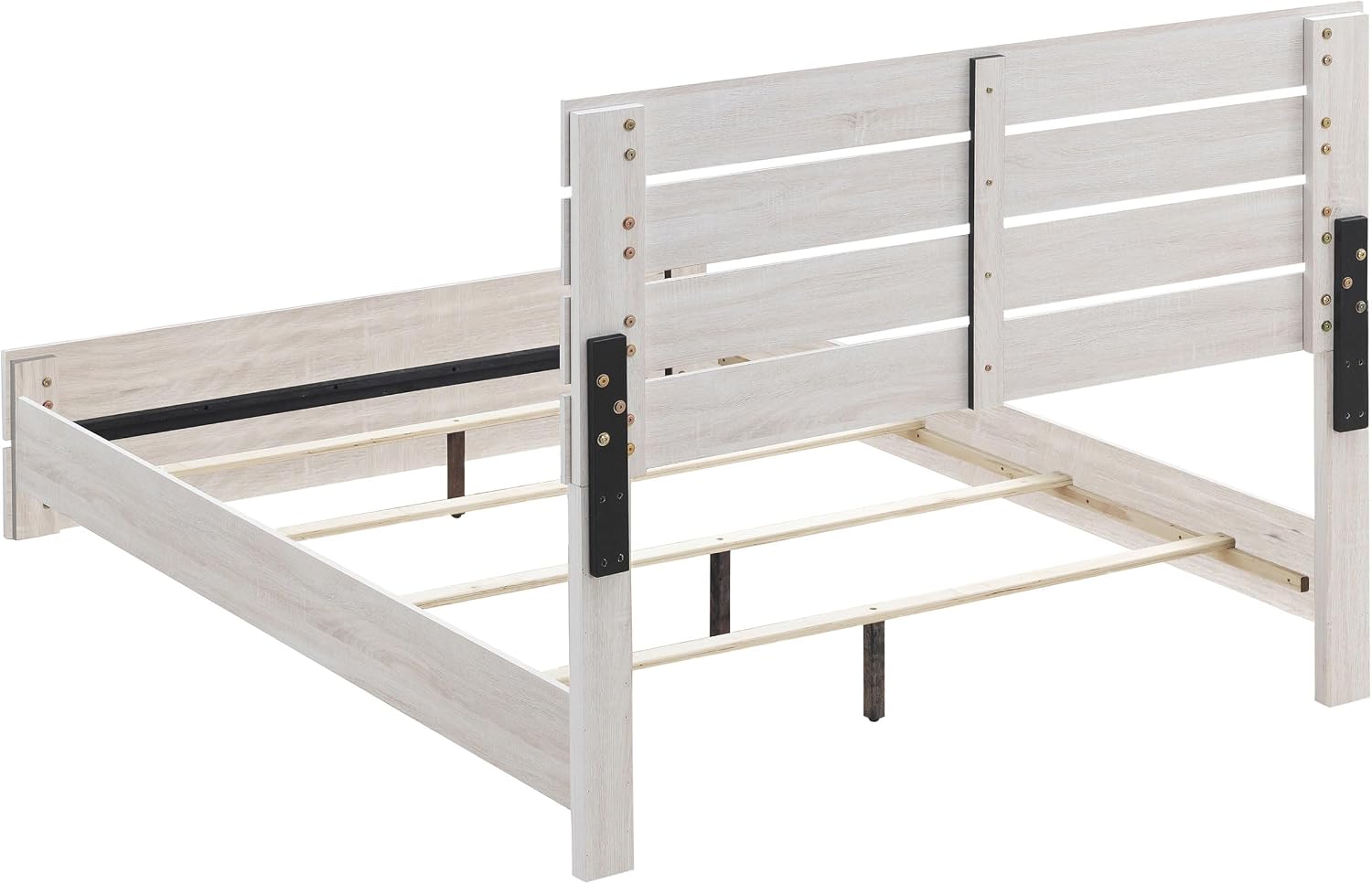 Coaster Home Furnishings Brantford Farmhouse 4-Piece Bedroom Set Queen Size Panel Bed Frame 52-inch Headboard Coastal White 207051Q-S4