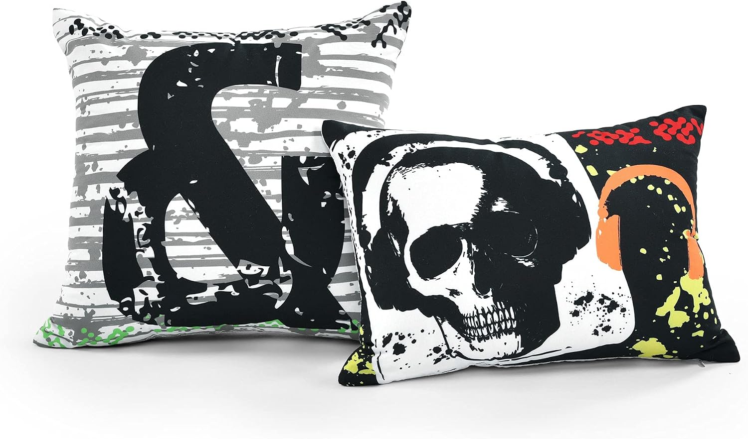 Lush Decor Rock N Roll Reversible 5 Piece Quilt Set, Full/Queen, Black
