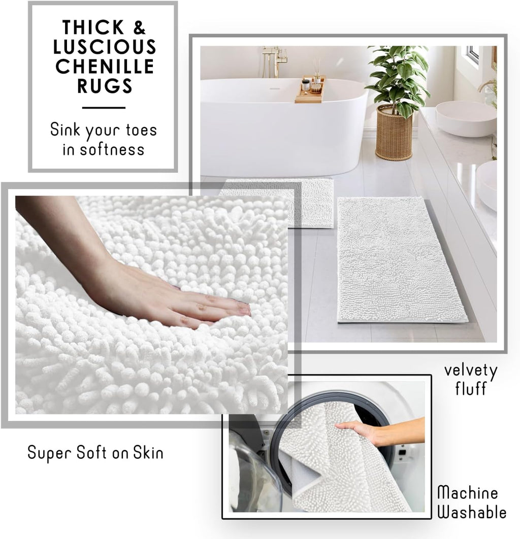 Hearth & Harbor White Bathroom Set - Bathroom Sets with Shower Curtain and Rugs, 21PC Bathroom Accessory Set, Shower Curtain Set with Soap Dispenser & Toothbrush Holder