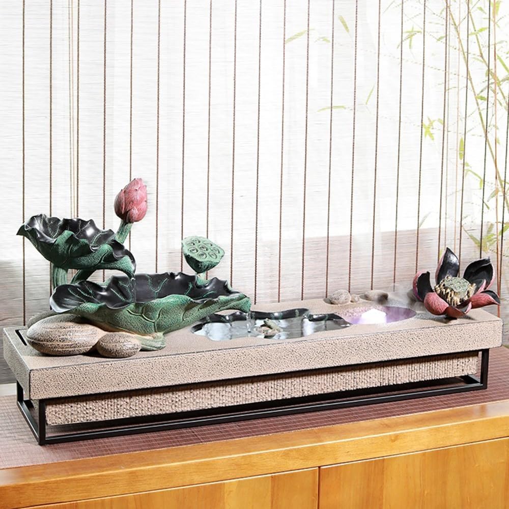 GRFIT Indoor Fountain Relaxing Tabletop Fountain with Running Water for Decorating Living Room and Entrance. Table Fountain