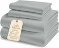 100% Egyptian Cotton Sheets Queen Size Set – 1000 Thread Count Silky Sateen Weave Sheets, 15' Secure Fit Deep Pocket Queen Sheet Set, Naturally Breathable, Hotel-Quality Luxury You Can Feel - Silver