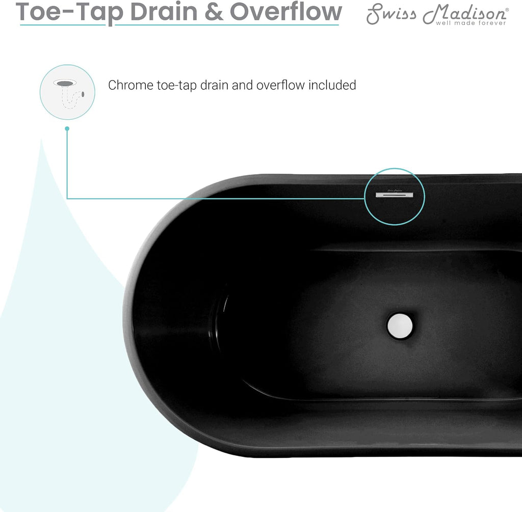 Claire 60' Freestanding Bathtub in Matte Black
