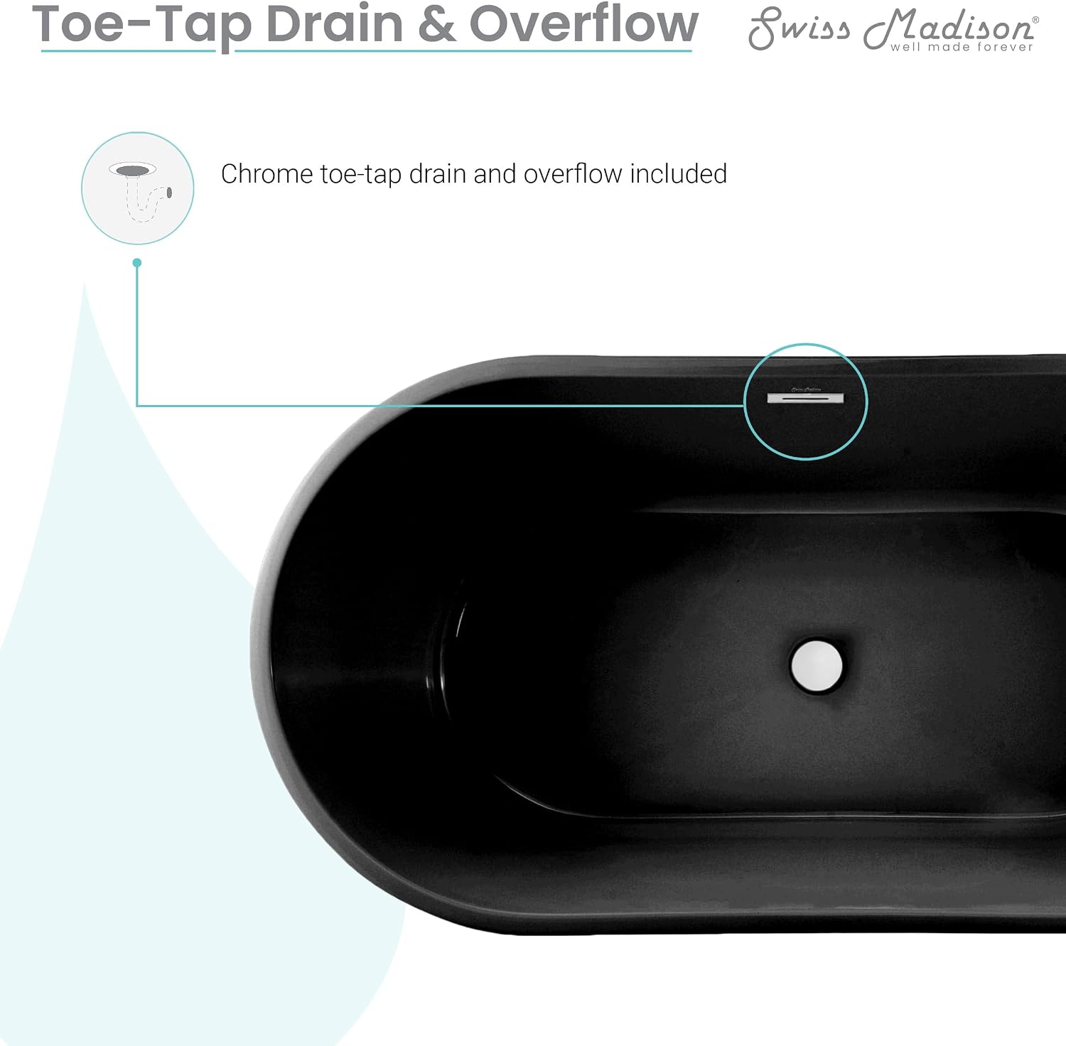 Claire 60' Freestanding Bathtub in Matte Black