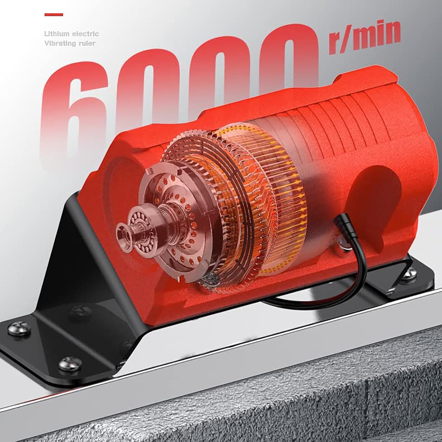 6000 RPM 150CM Blade Screed Concrete Finishing Vibra Tool, Cordless Concrete Wet Screed,Electric Cordless Screed Cement Finishing Vibrating Machine,2Battery