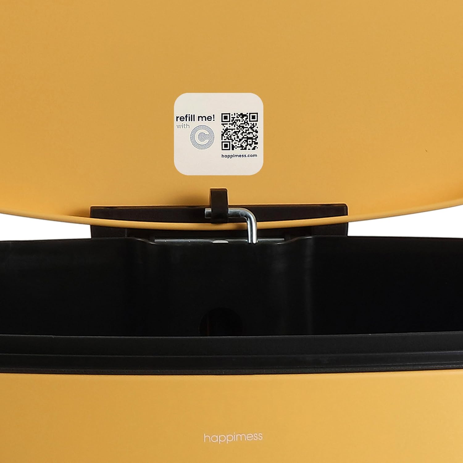 happimess HPM1006L Connor Rectangular 13-Gallon Trash Can with Soft-Close Lid and Free Mini Trash Can, Fingerprint Resistant, Modern, Minimalistic for Home, Kitchen, Office, Bathroom, Daffodil Yellow