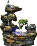 HIHELO Desktop Fountain Tabletop Fountain Rock Waterfall Fountain Resin Indoor Waterfall Fountain Tabletop Fountain with Crystal Ball and Automatic Water Pump Water Fountain Outdoor (Size : Large)