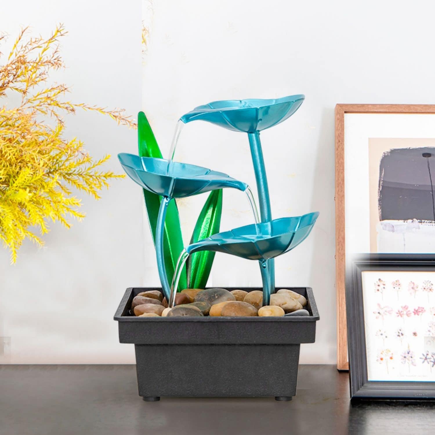 HIHELO Desktop Fountain Tabletop Fountain Desktop Flowing Water Decoration Office Lucky Flowing Water Decoration Living Room Waterscape Decoration Water Fountain Outdoor (Color : A)