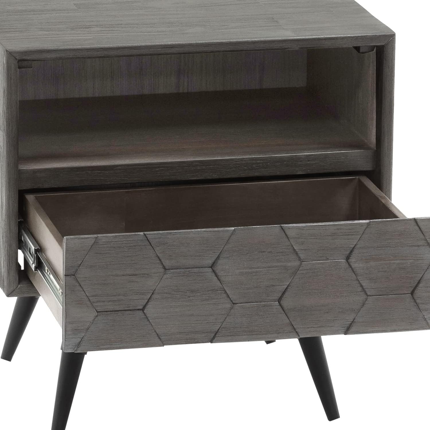 Armen Living Makena 3 Piece Queen Bedroom Set in Grey Acacia Wood