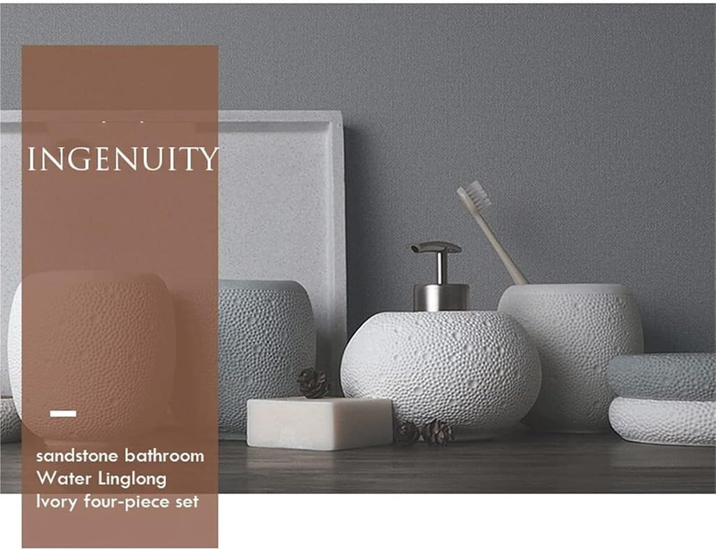 Bathroom Accessory Natural Sand Bathroom Accessory Set Soap Dispenser Sets(Blue,4 Pack)