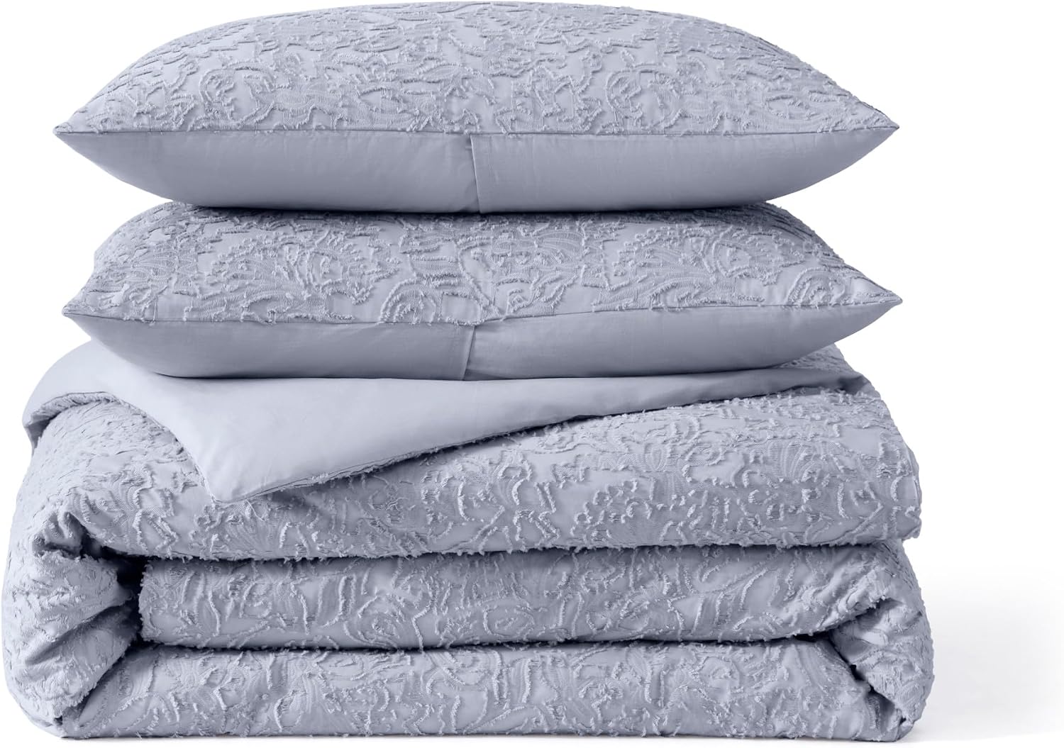 Peri Home 100% Cotton 3-Piece Comforter and Sham Set, King, Lilac Floral Cutwork
