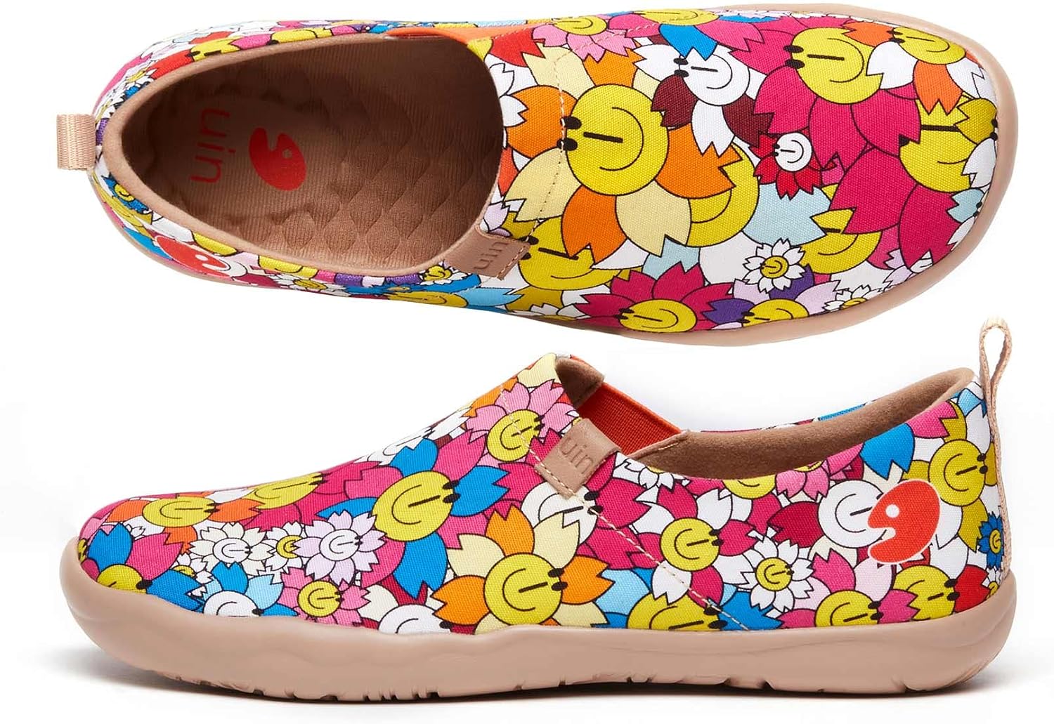 UIN Women's Casual Loafers Travel Painted Walking Slip On Lightweight Comfortable Canvas Fashion Sneakers